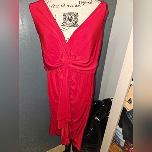 Symphony + Womans Sexy Sleeveless Red Dress Size 2xl